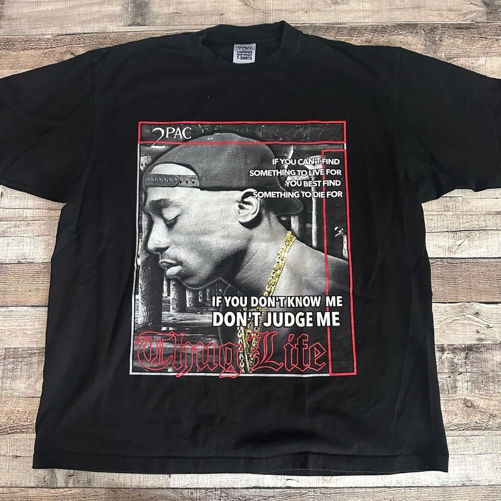 2XL Mens Tupac Shakur Thug Life West Coast Hip Hop Rap Cotton Shaka Wear T Shirt